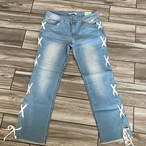 Salvage Denim Ribbon Tie Jeans